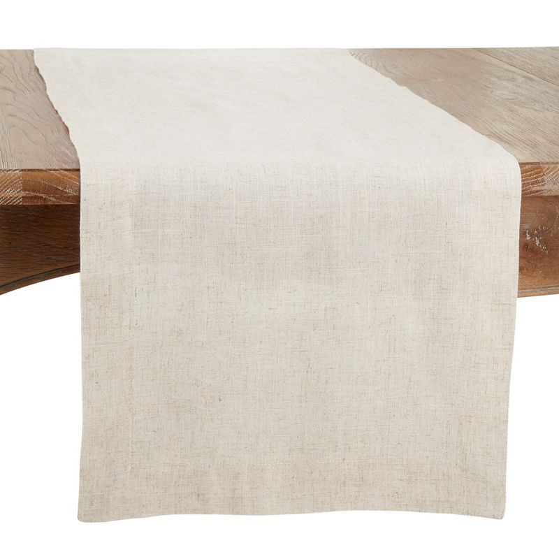 Natural Polyester Hemstitched Table Runner