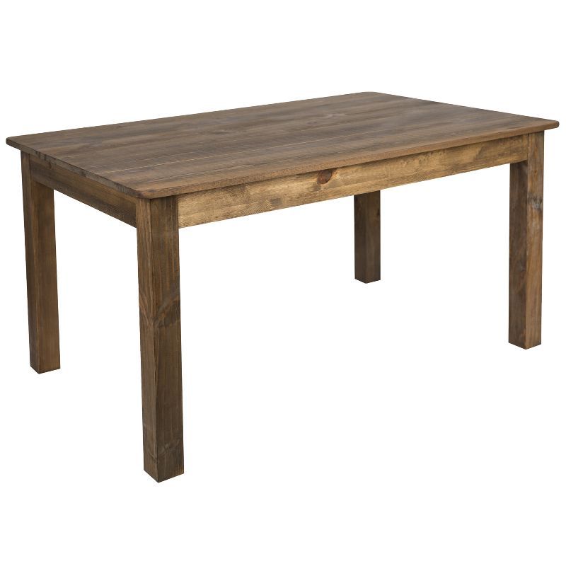 Antique Rustic Solid Pine Farmhouse Dining Table - Seats Six