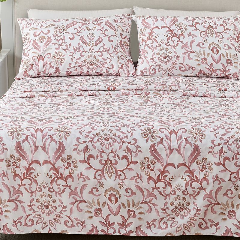 Twin Desert Rose Floral Microfiber Sheet Set