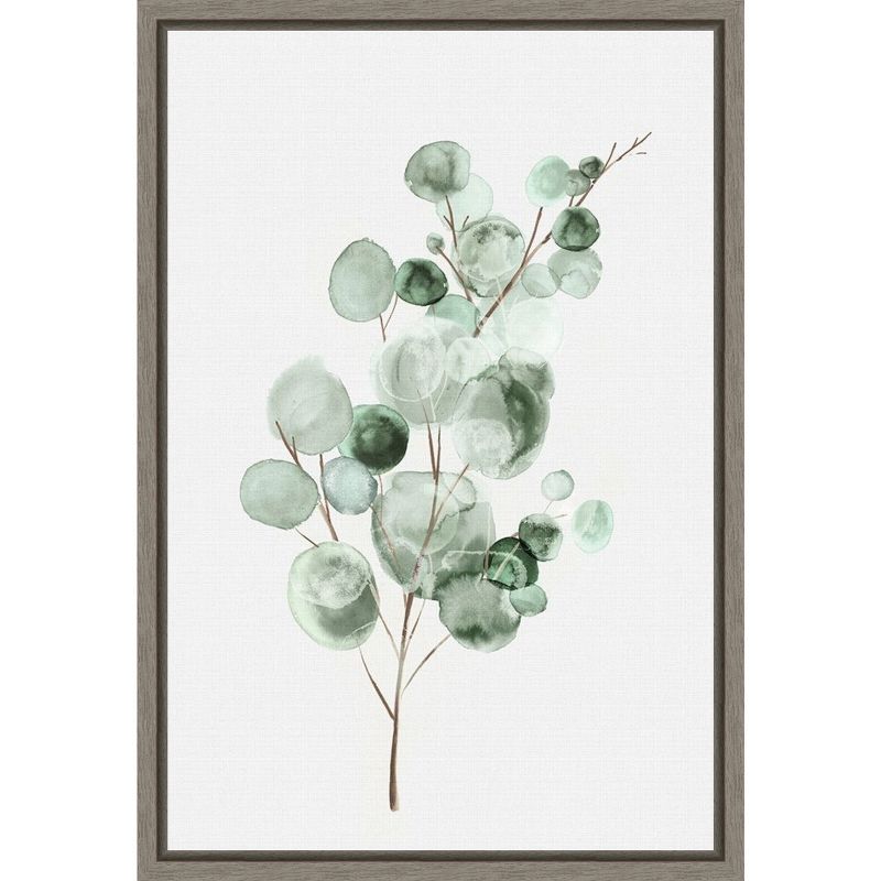 Eva Watts Eucalyptus Watercolor Canvas Wall Art Print with Frame