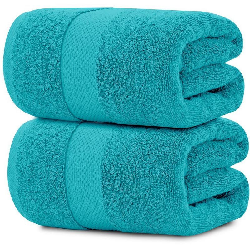 Aqua Oversized Turkish Cotton Bath Sheets Set of 2
