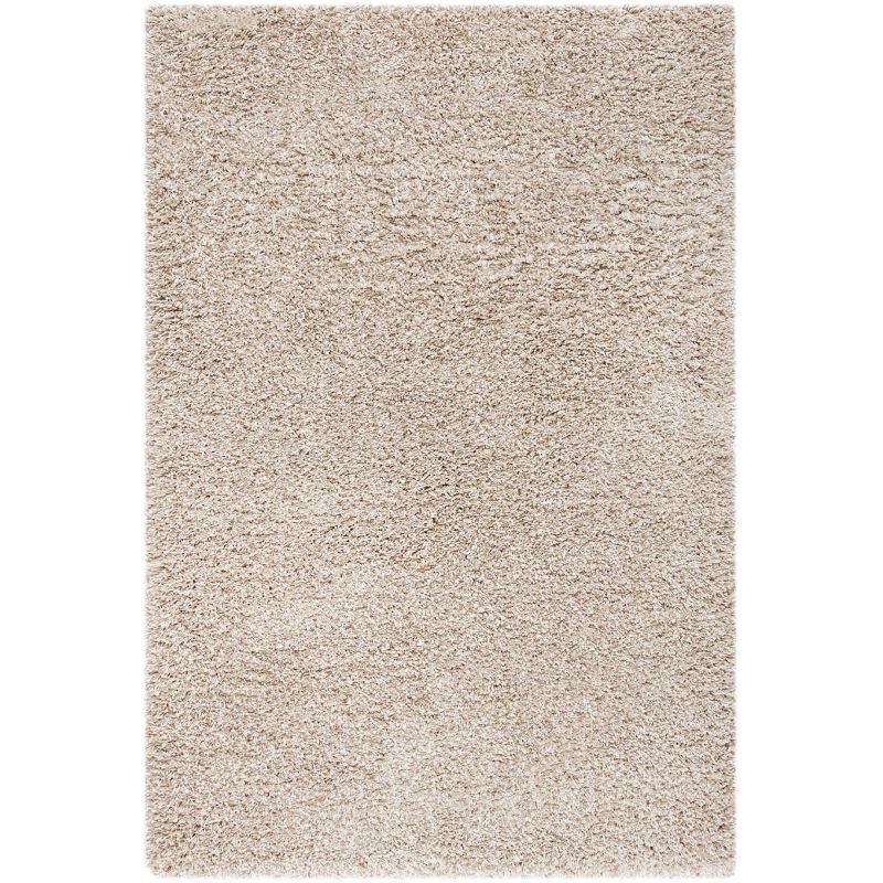 Beige Tufted Handmade Shag Area Rug 4' x 6'