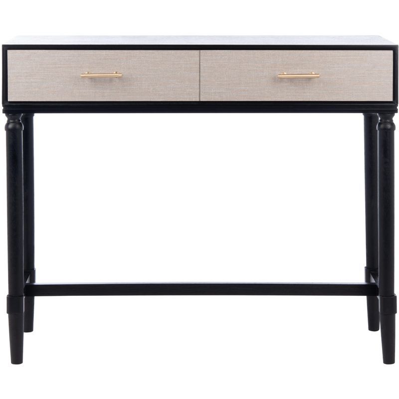 Estella Black and Beige 2-Drawer Console Table