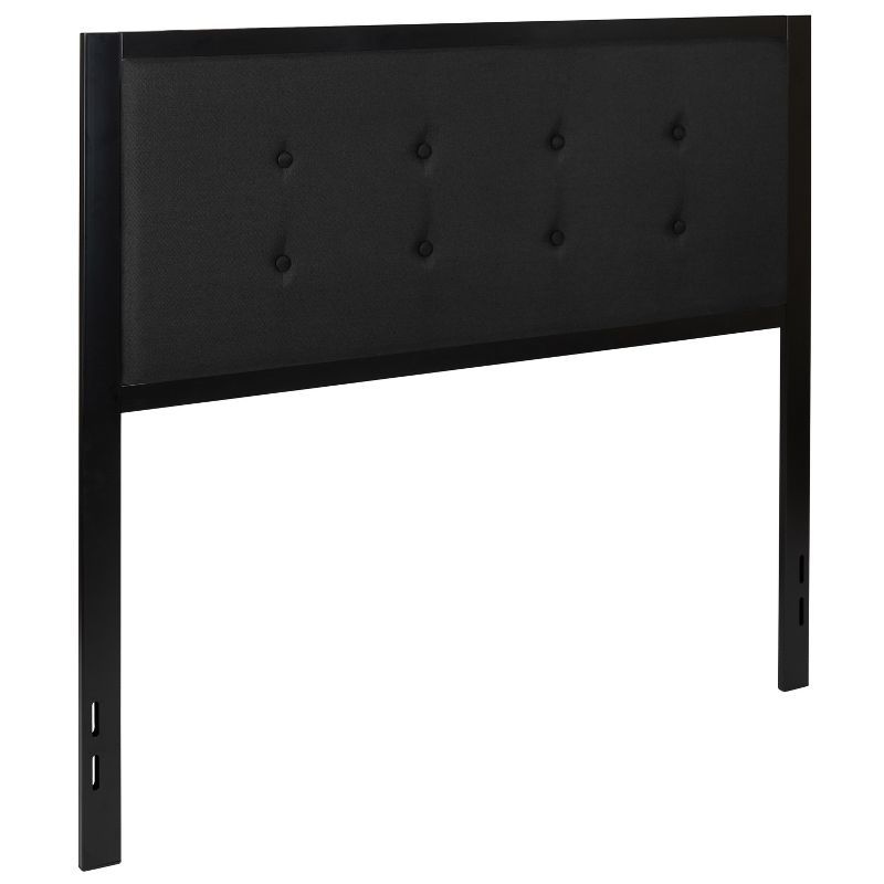 Black Tufted Upholstered Full Size Metal Headboard