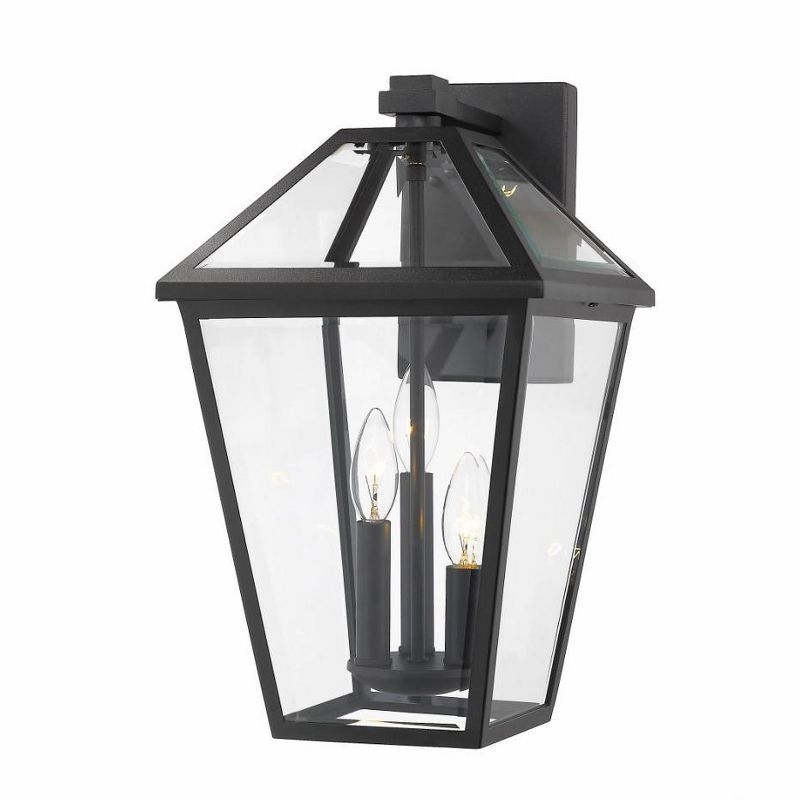 Black Dimmable Lantern Style Outdoor Wall Sconce