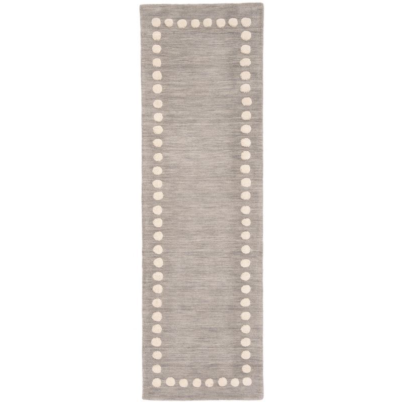 Gray Hand-Tufted Wool Runner Rug for Kids, 2'6" x 8'