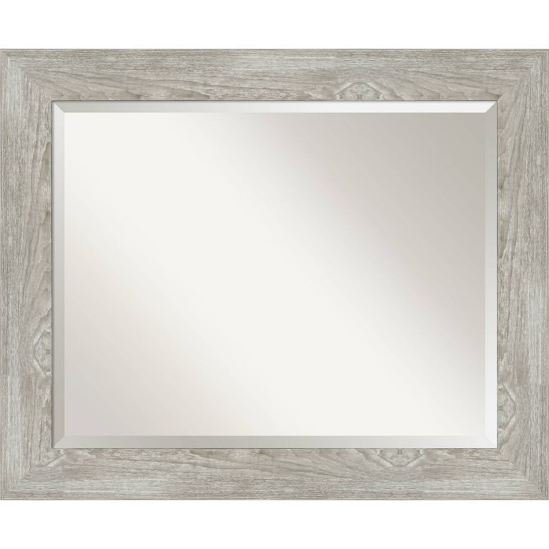 Dove Greywash Rectangular Wood Bathroom Vanity Mirror