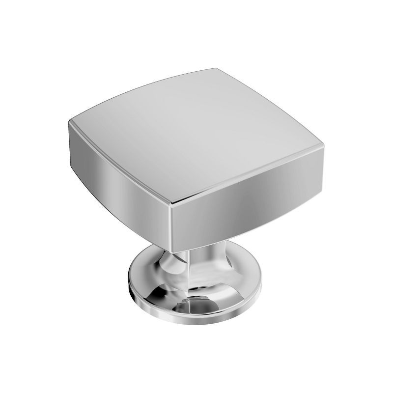 Polished Chrome Square Cabinet Knob with Mounting Hardware