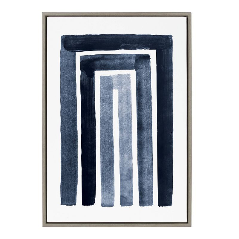 Large Blue and Gray Abstract Canvas Wall Art