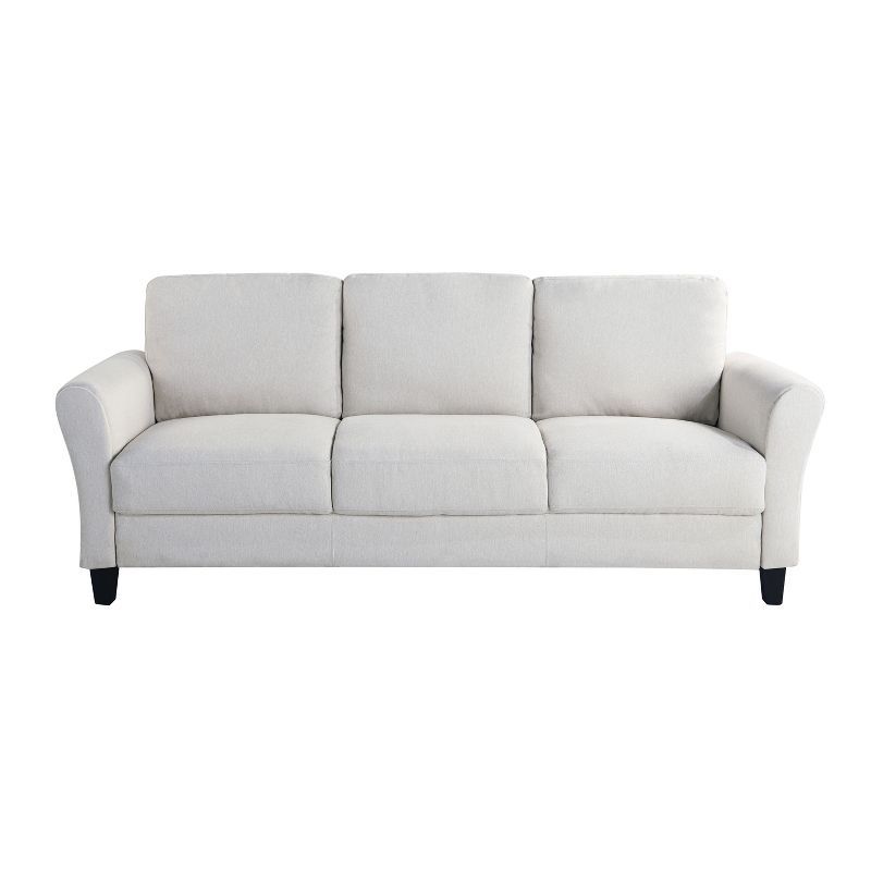 Alexa Oyster Fabric Sofa with Rolled Arms