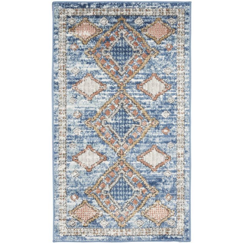 Concerto Moroccan Blue Rectangular Area Rug 2'2" x 3'9"