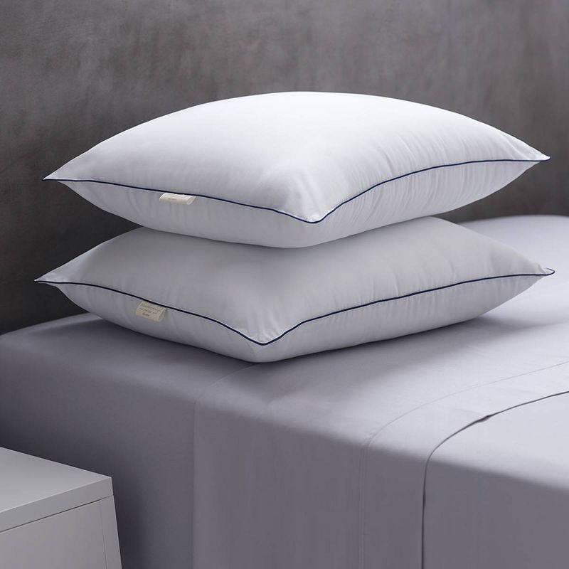 Standard White Hypoallergenic Microfiber Bed Pillow 2-Pack