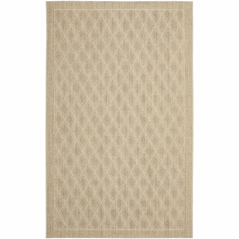 Sisal Sand Geometric 5' x 8' Hand-Knotted Area Rug