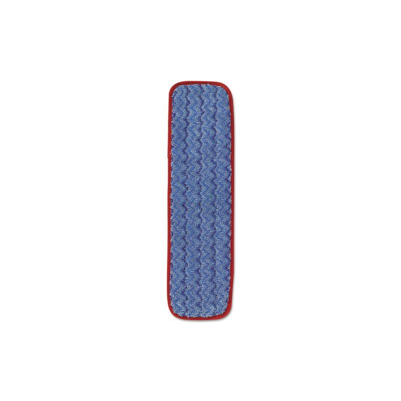 Red and Blue Microfiber Damp Mopping Pad, 18.5 x 5.5 Inches