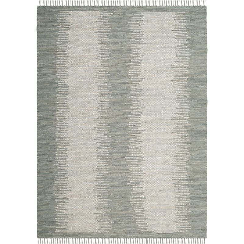 Coastal Breeze Gray 8' x 10' Hand-Woven Cotton & Wool Rug