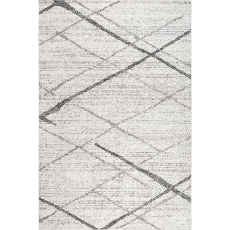 Thigpen Gray Abstract Square Easy Care Area Rug