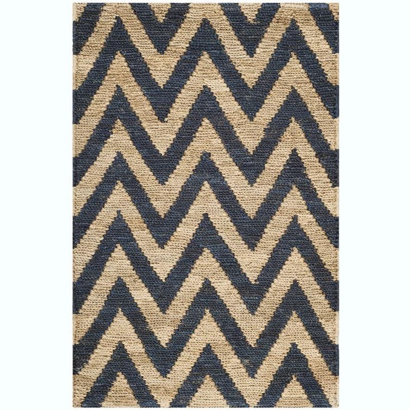 Lustrous Sheen Blue Hand-Knotted Jute 4' x 2'6" Area Rug