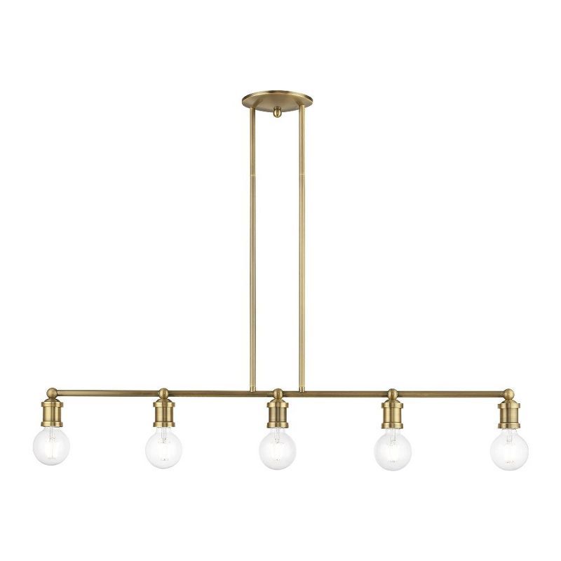 Lansdale Antique Brass 5-Light Linear Chandelier