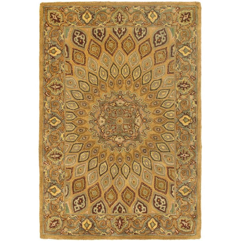 Elegant Heritage Hand-Tufted Wool Rug in Light Brown/Grey, 5' x 8'
