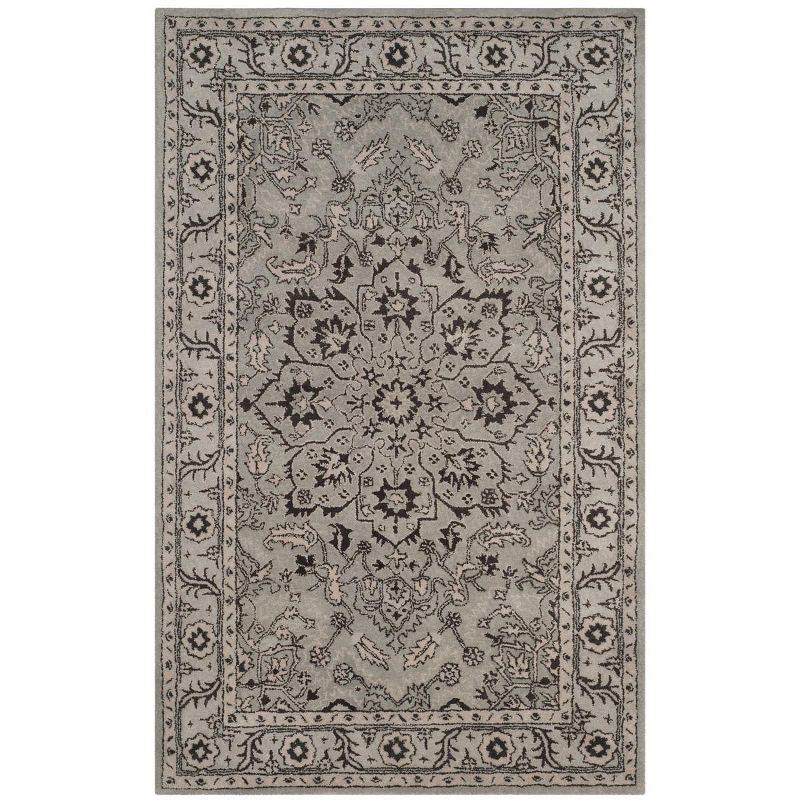 Elegant Hand-Tufted Woolen Heirloom 6' x 9' Rug in Gray