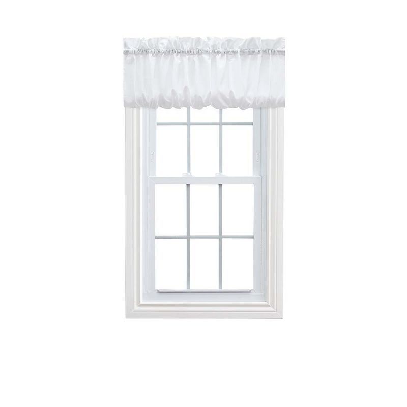 White Textured Fabric Balloon Valance with Rod Pocket, 60" x 15"