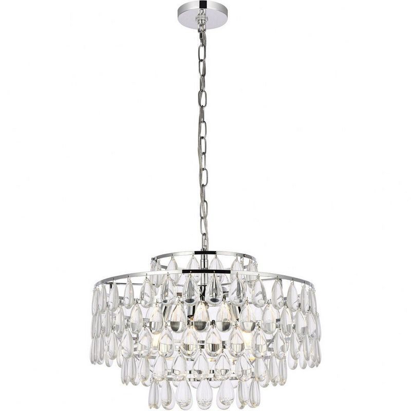 Mila Chrome 5-Light Pendant with Crystal Accents