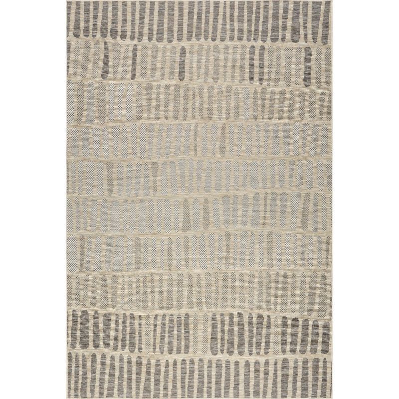 Briseis Beige and Gray Geometric Indoor/Outdoor Area Rug