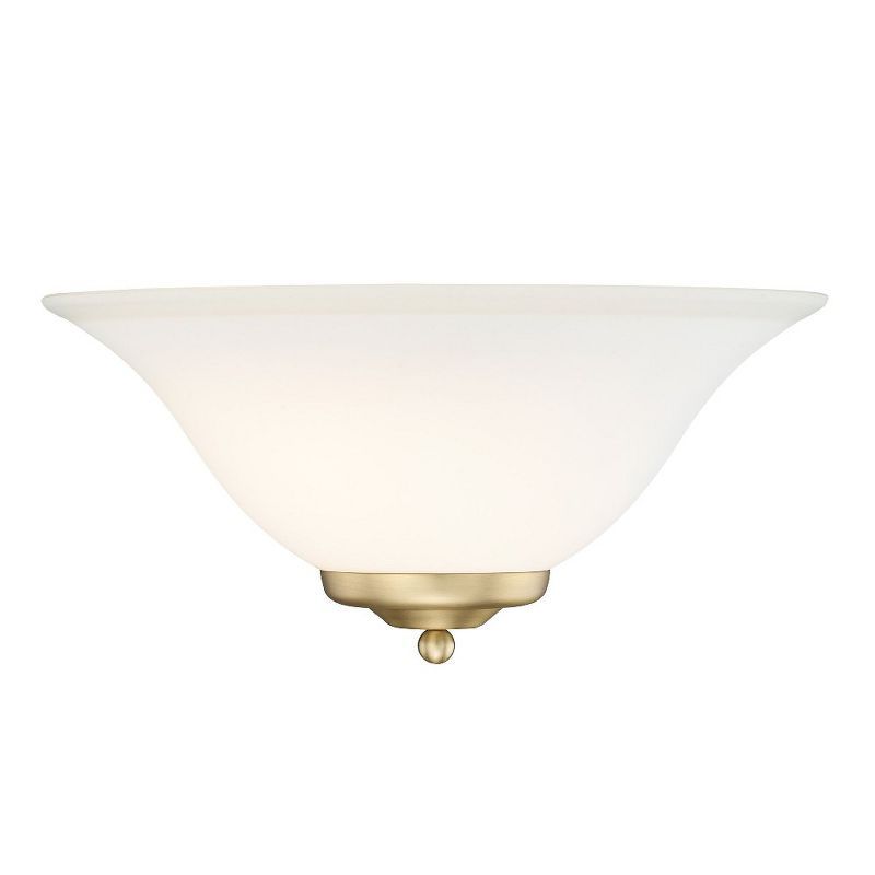 Champagne Bronze Dimmable Wall Sconce with Opal Glass Shade
