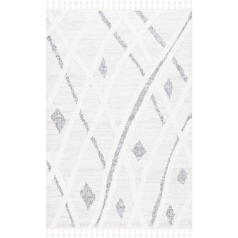 Gray Diamond Braided Shag 8' x 10' Synthetic Area Rug