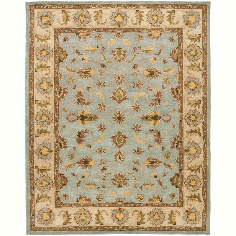 Hand-Tufted Light Blue Wool Reversible Area Rug