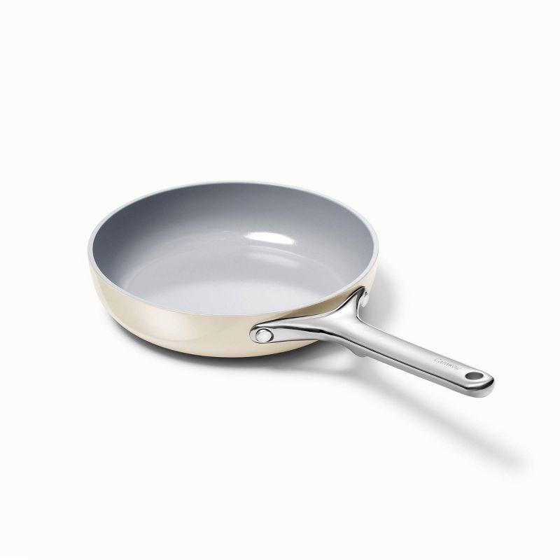 Cream Ceramic Nonstick Mini Fry Pan with Stainless Steel Handle