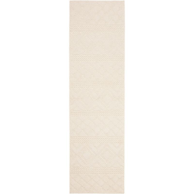 Ivory Hand-Knotted Wool Runner Rug 2'-3" x 6'