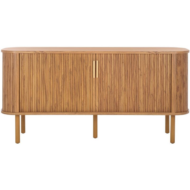 Tealla Oak and Gold 63" Sideboard with Tambour Doors