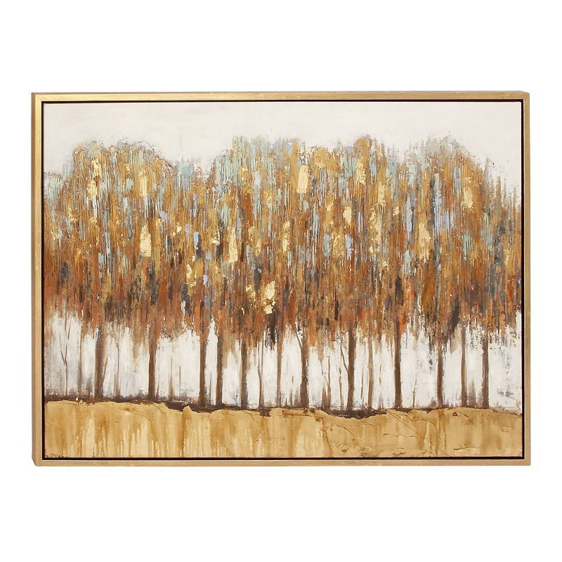 Gold Framed Abstract Tree Canvas Wall Art, 36x47"