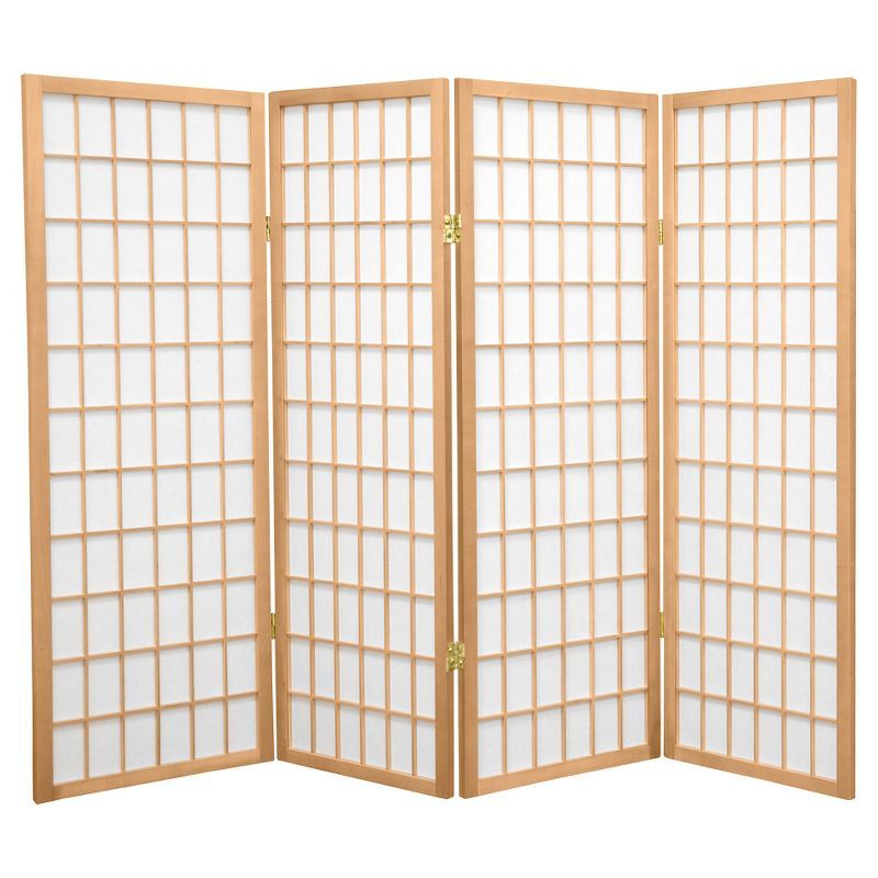 Natural 4-Panel Shoji Screen Room Divider