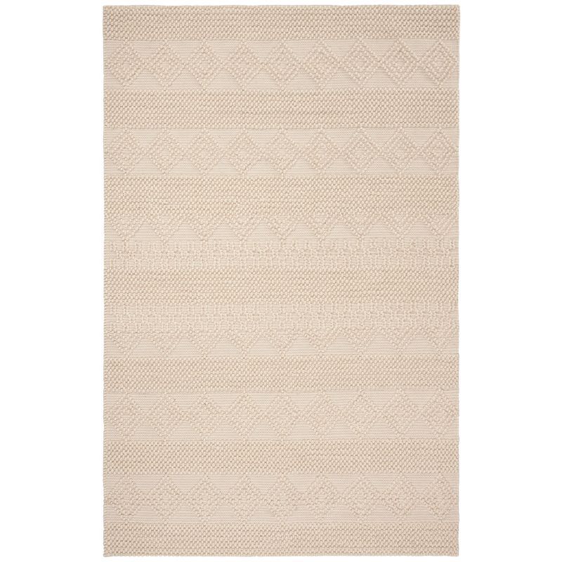 Ivory Hand-Tufted Wool 4' x 6' Reversible Area Rug