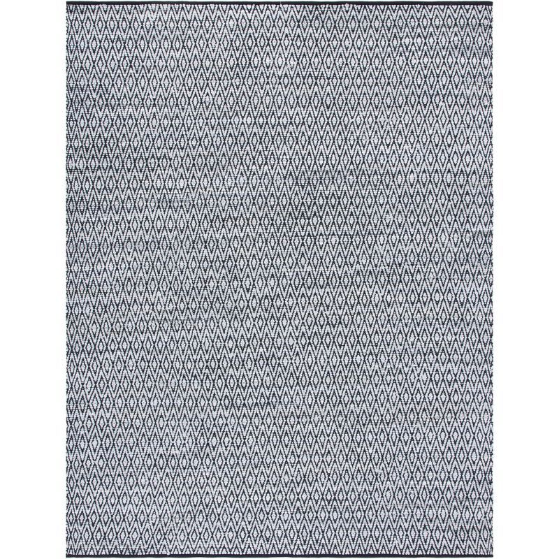Handwoven Grey and Black Cotton Synthetic 6' x 9' Area Rug