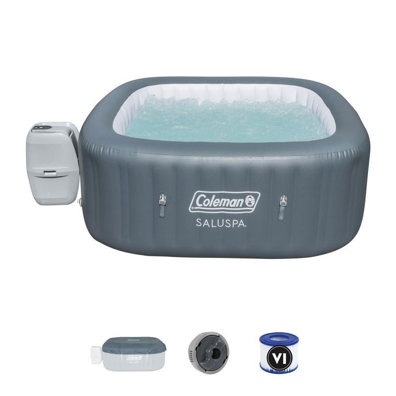 Coleman Saluspa Hawaii Square Gray Inflatable Hot Tub with AirJets