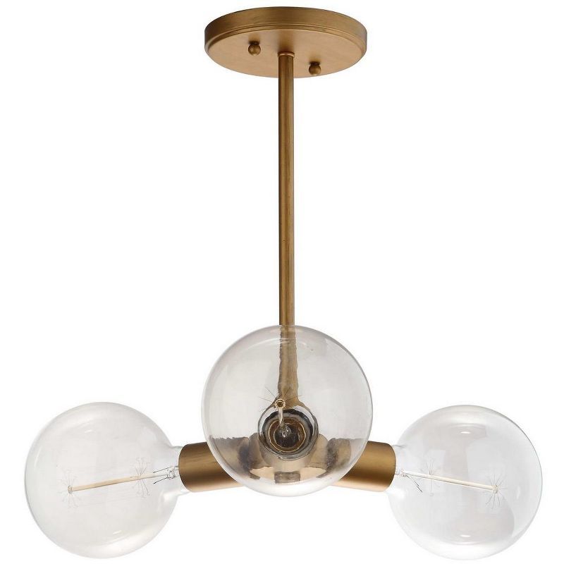 Contemporary Gold Globe LED Pendant with Transparent Glass