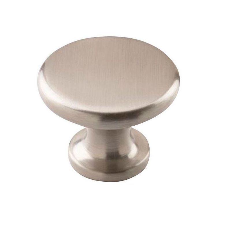 Satin Nickel Round Cabinet Knob with Mounting Hardware