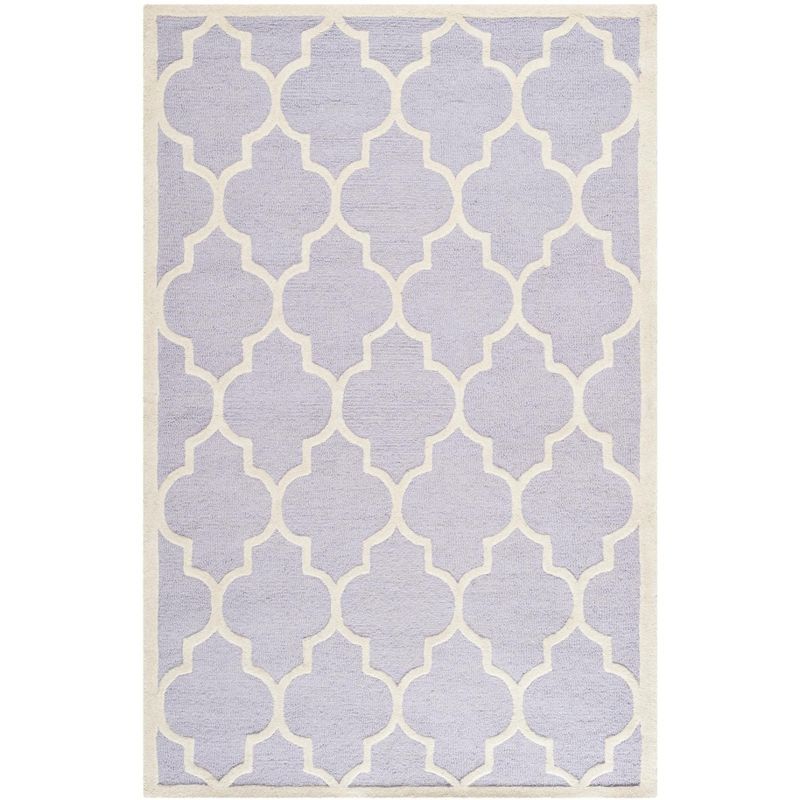Handmade Purple Wool Tufted Rectangular Area Rug 5' x 8'