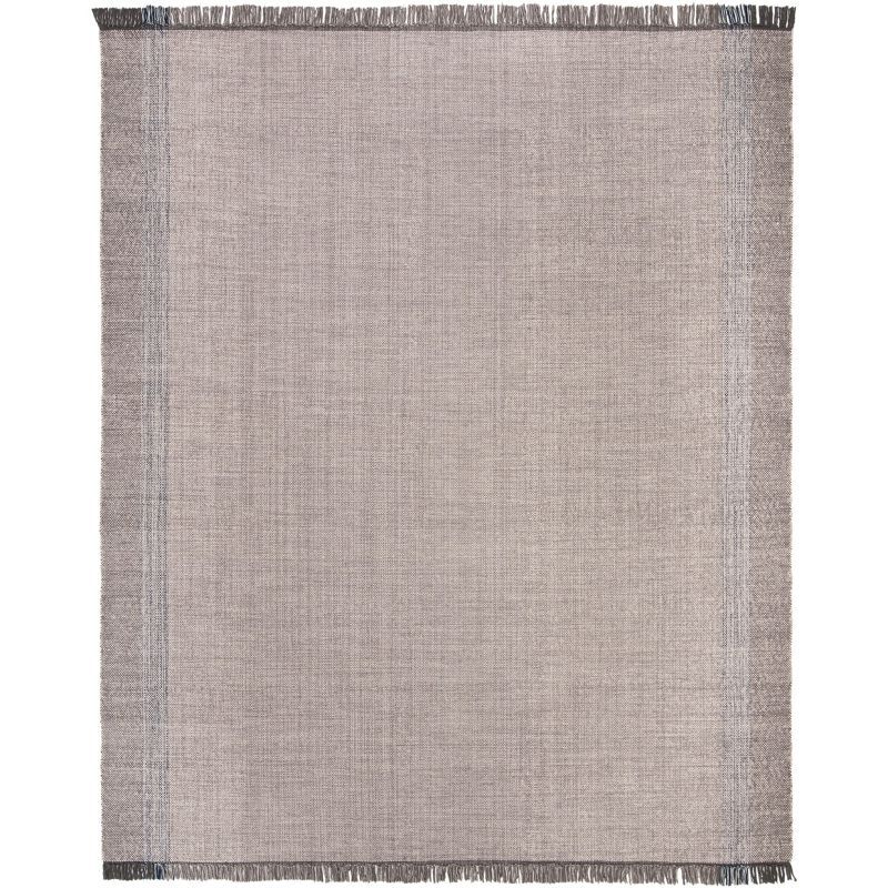 Coastal Breeze Blue/Grey Stripe Hand-Woven Cotton 8' x 10' Rug