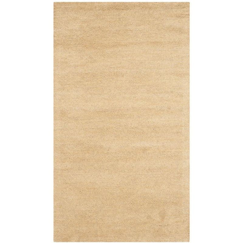 Beige Handmade Wool 2'3" x 4' Area Rug