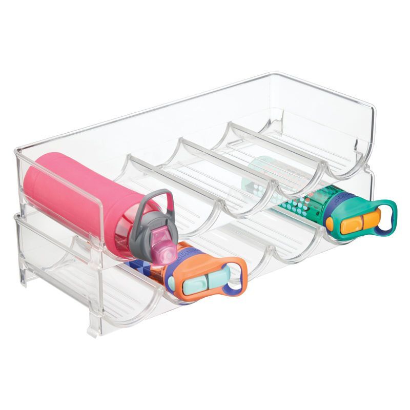 Clear Plastic Stackable Water Bottle and Wine Rack Organizer