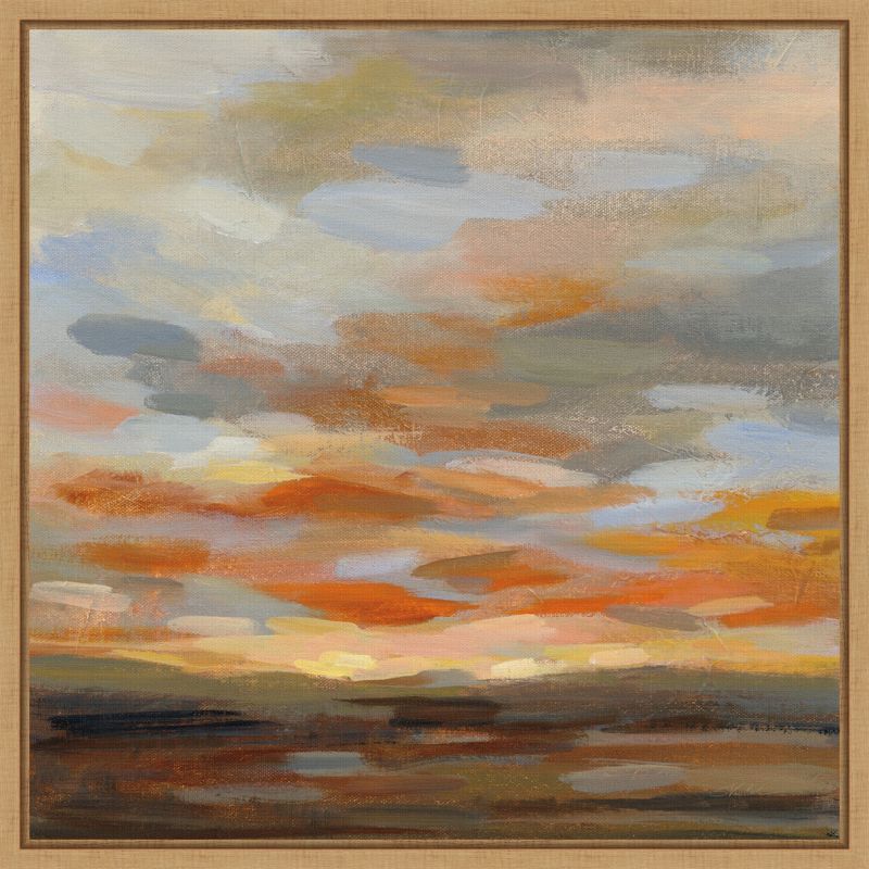 High Desert Sky II Framed Canvas Art in Maple Frame