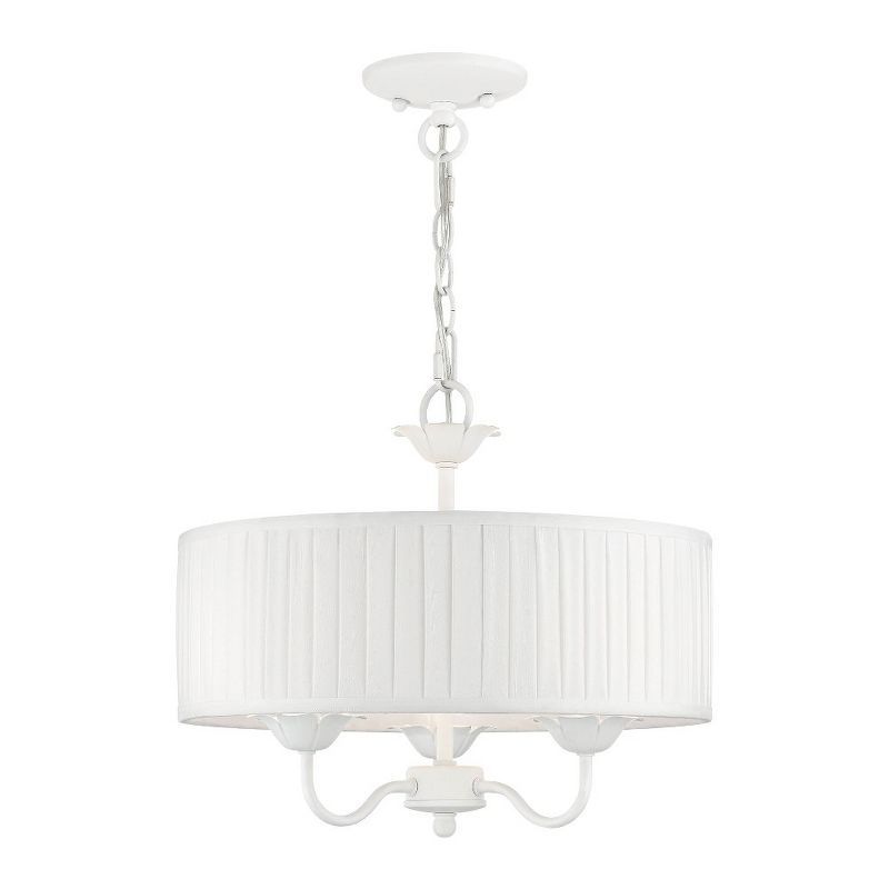 Edinburgh 3-Light Transitional White Drum Pendant Chandelier