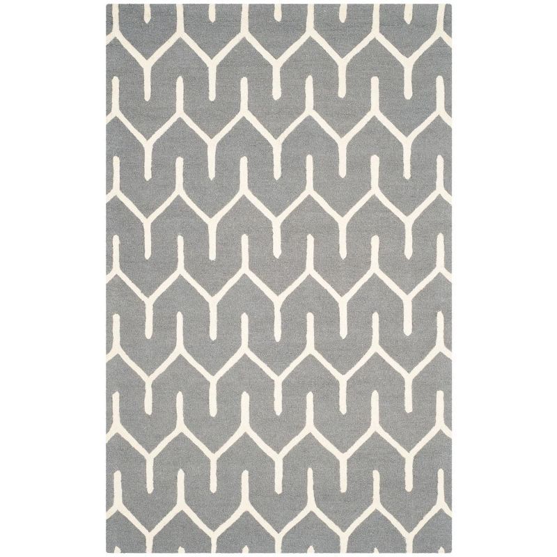 Hand-Tufted Woolen Accent Rug in Chic Gray, 4' x 6'