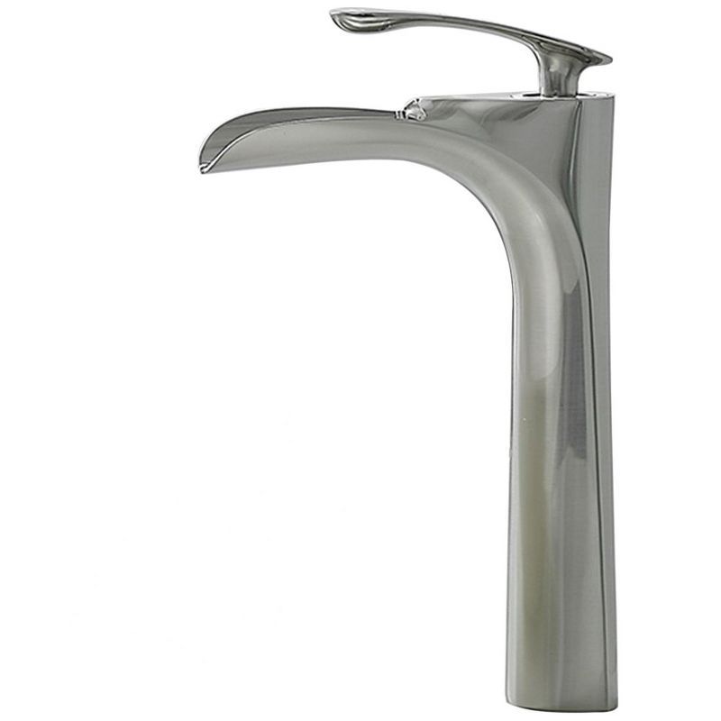 Brushed Nickel Single Handle Vessel Sink Faucet with Drain Assembly