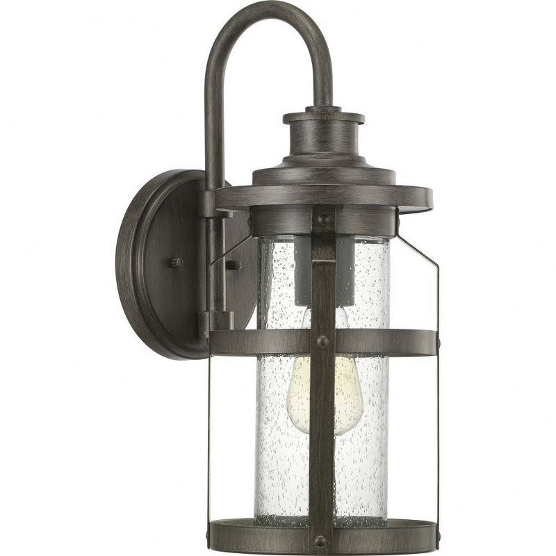 Antique Pewter 18" Outdoor Wall Lantern with Seeded Glass