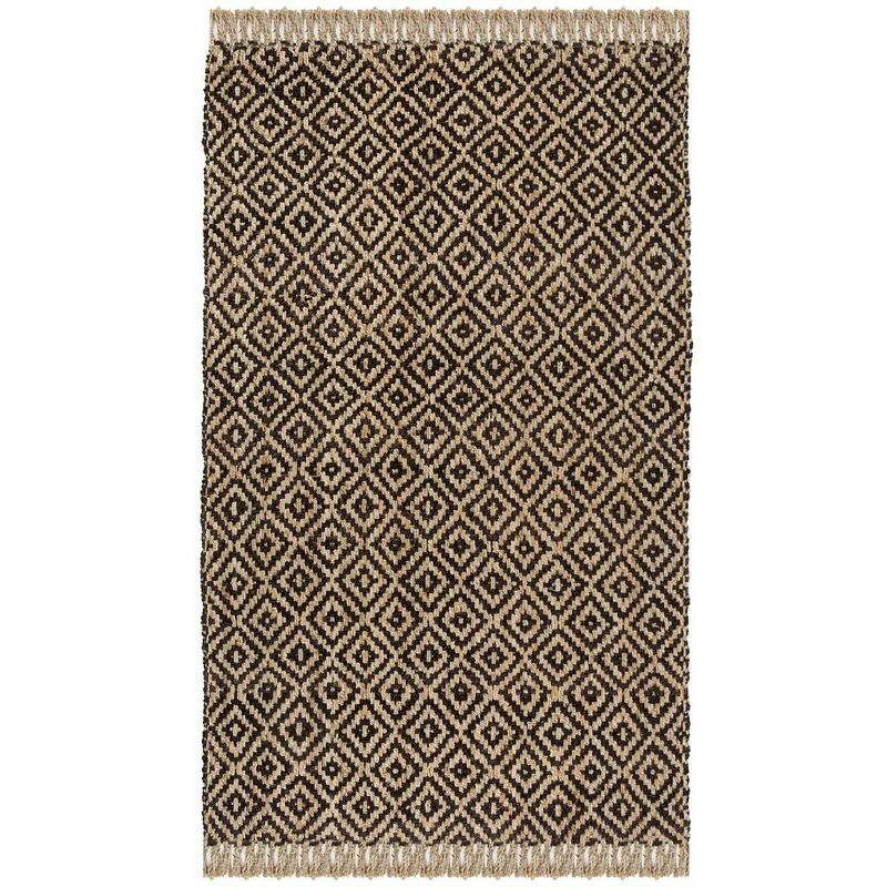 Handmade Brown and Natural Jute Diamond Area Rug